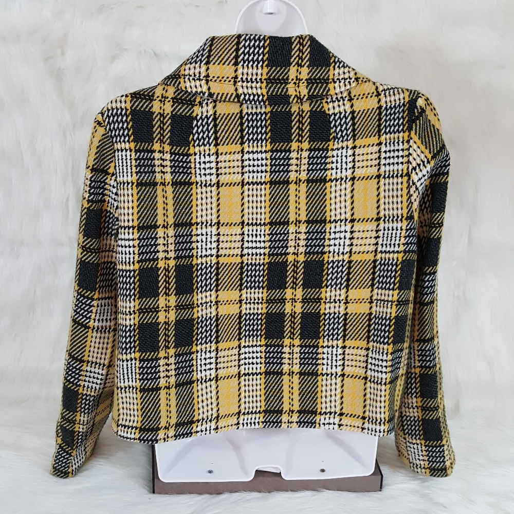 Yellow Plaid Women's Blazer - Picture 5 of 8